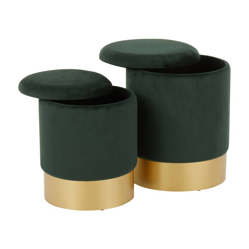 Silver Orchid Corday Contemporary Nesting Ottoman Set