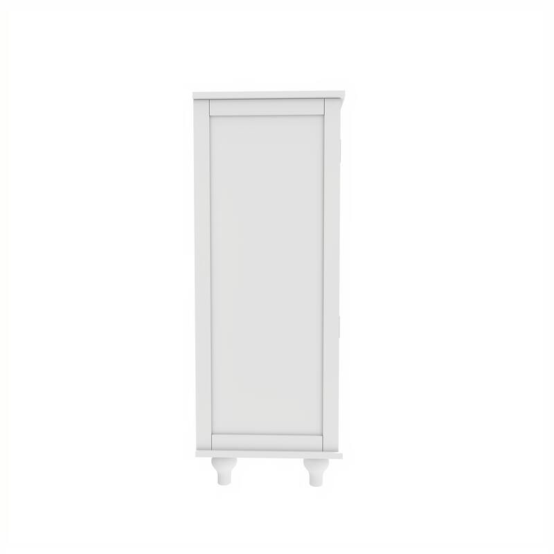 Buffet Cabinet with Double Glass Doors, Sideboard Cabinet with Drawer, Wooden Storage Cabinet with Adjustable Shelf