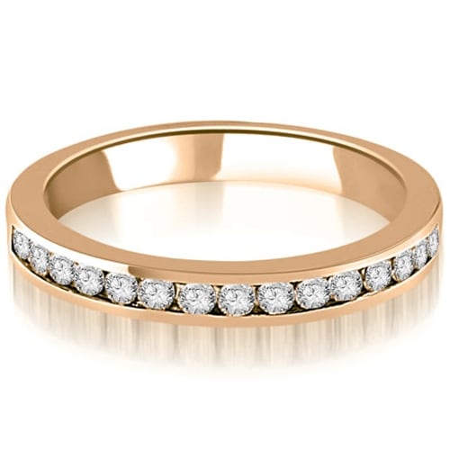 14K Rose Gold 0.30 cttw. Round Diamond Classic Channel Wedding Band HI,SI1-2