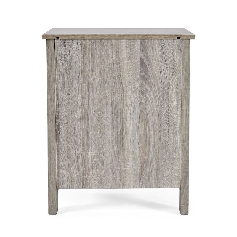 Modern Nightstand with 2 Drawers and Metal Handles by Christopher Knight Home