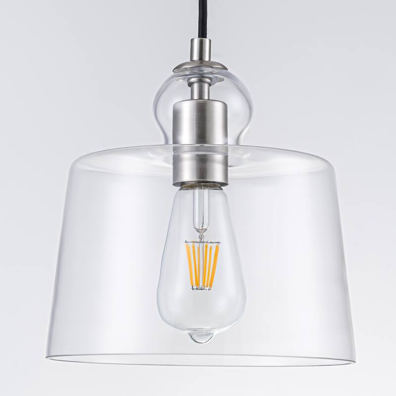 8.7" 1-Light Modern Mini Chrome/Gold/Matte Black Clear Glass Pendant Light for Kitchen Island Dining Room