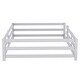 preview thumbnail 5 of 10, Grey Floor Bed with Fence,Wood Kids Bed,Full Size
