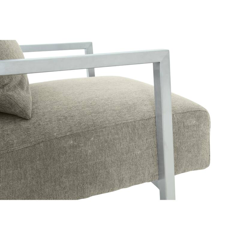 Skyline Modern Upholstered Accent Arm Chair in Gray Linen