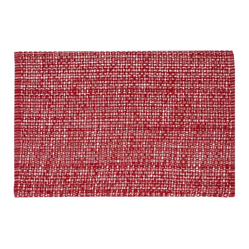 Trends Collection 2-tone Woven Cotton Placemat (13 x 19 in.) - Single - Red