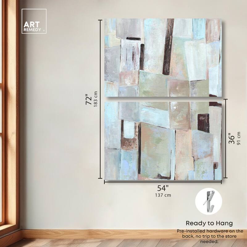Crossed Lines Canvas Set of 2 by Art Remedy, Gallery Wrapped