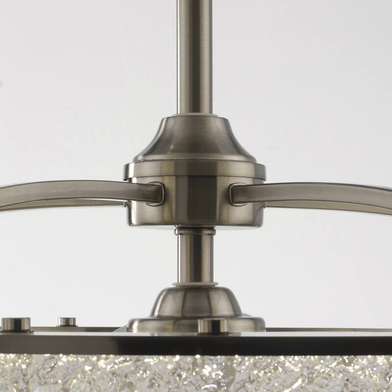 Perimost 33" Modern Brushed Nickel ABS 3-Blade LED Bladeless Ceiling Fan with Remote