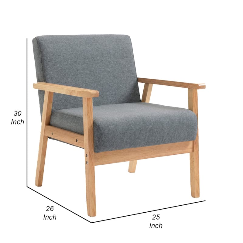 Brown/Light Gray Fabric Upholstered Wood Frame Dining Chair, Sturdy Dining Chair for Dining Rooms - 24.6