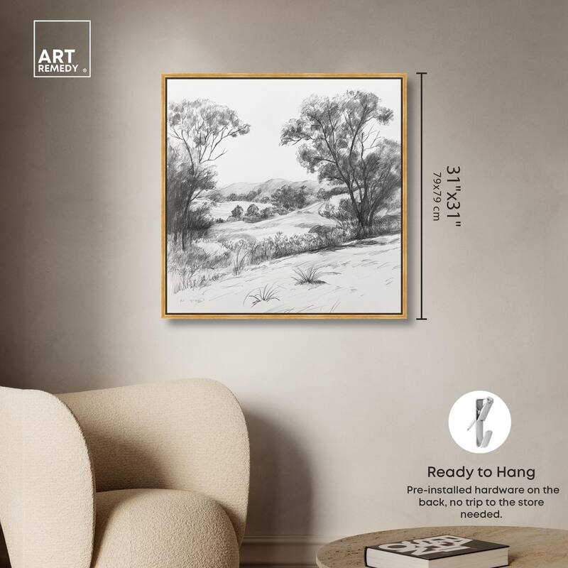 Charcoal Countryside Canvas by Art Remedy