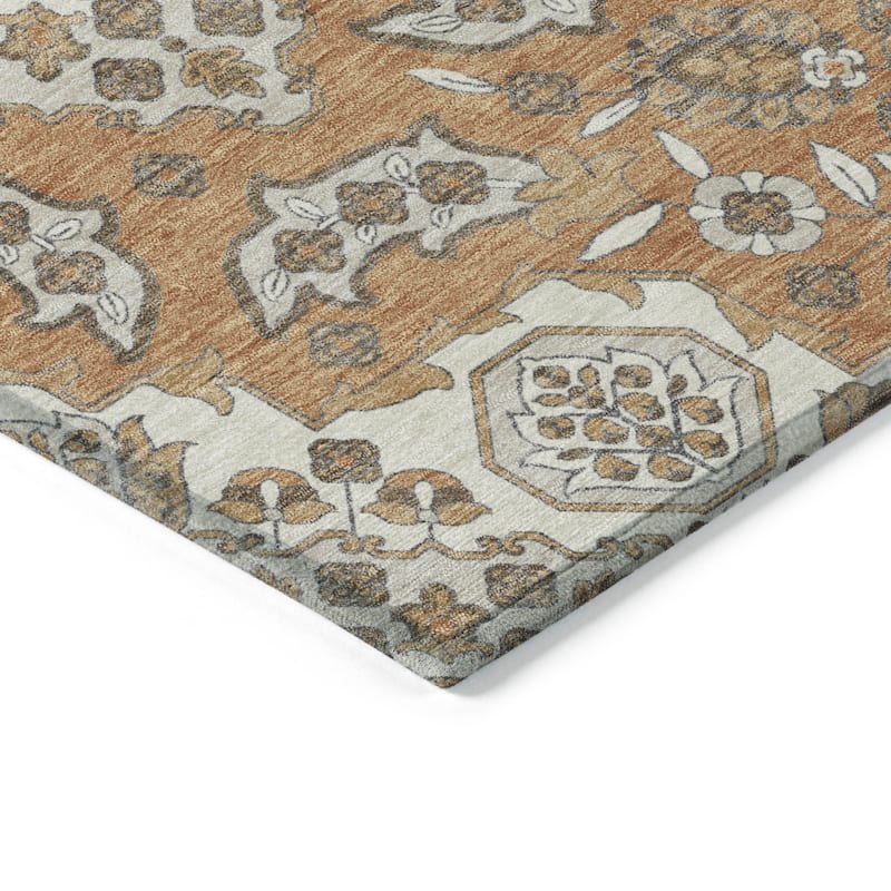 HomeRoots Medallion Traditional Rectangle Outdoor Rug