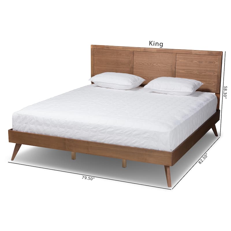 Carson Carrington Ulvsta Mid-century Walnut Wood Platform Bed
