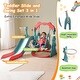 preview thumbnail 4 of 28, Indoor & Outdoor Toddler Freestanding Slide and Swing Set 3 in 1 with Basketball Hoops Combo
