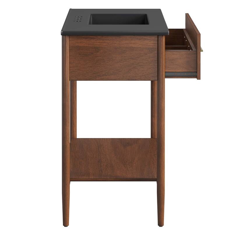 Zaire 18"/24"/30"/36"/48" Bathroom Vanity with Black Sink Top