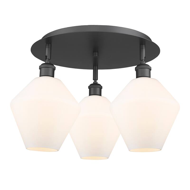 Innovations Lighting Cindyrella - 3 Light 20" Flush Mount - Cased Matte White/Matte Black