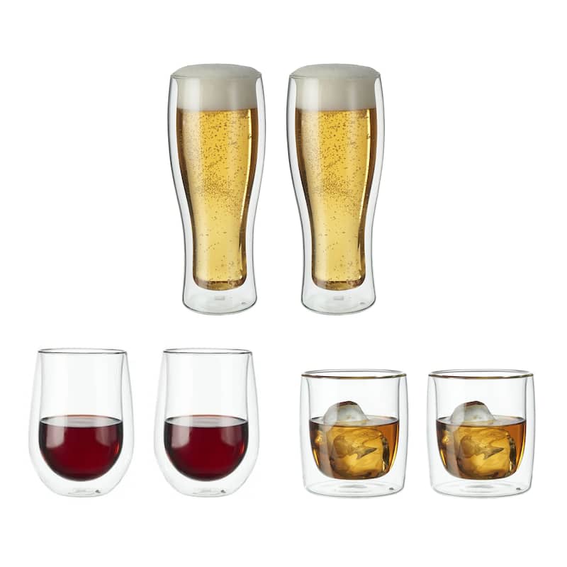 ZWILLING Sorrento 6-pc Double-Wall Entertaining Glassware Set - Clear - Clear - 6-pc - 6 Piece