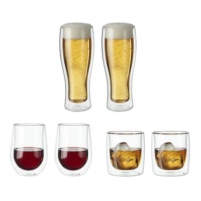 ZWILLING Sorrento 6-pc Double-Wall Entertaining Glassware Set - Clear