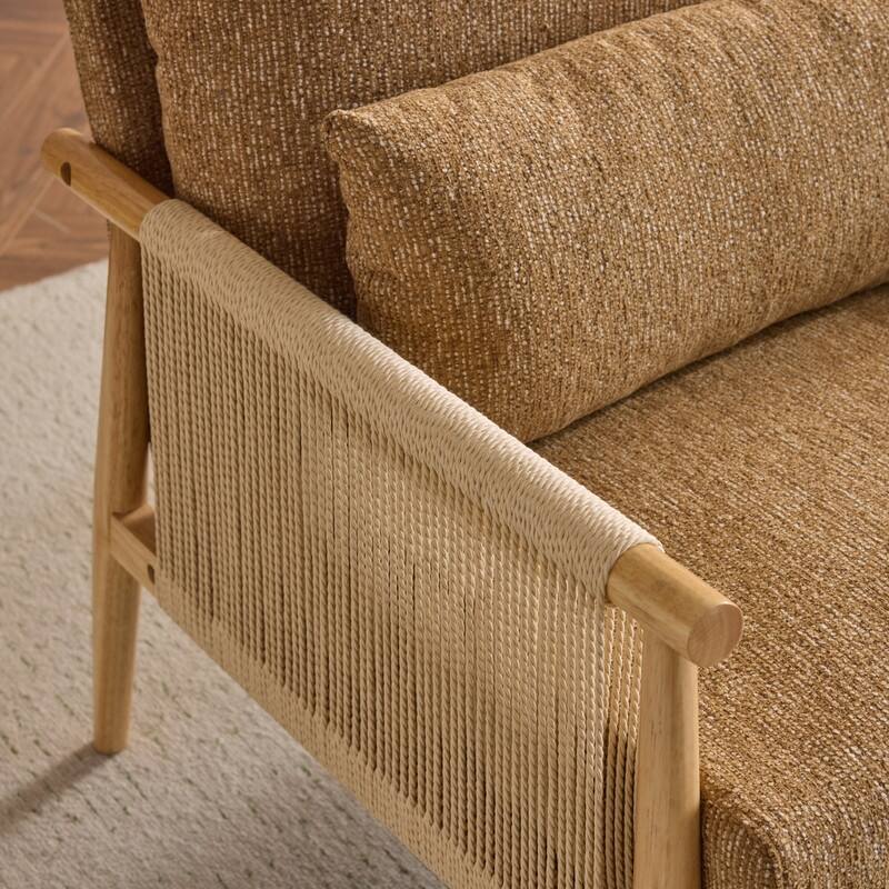 Chenille Accent Chair with Pillow