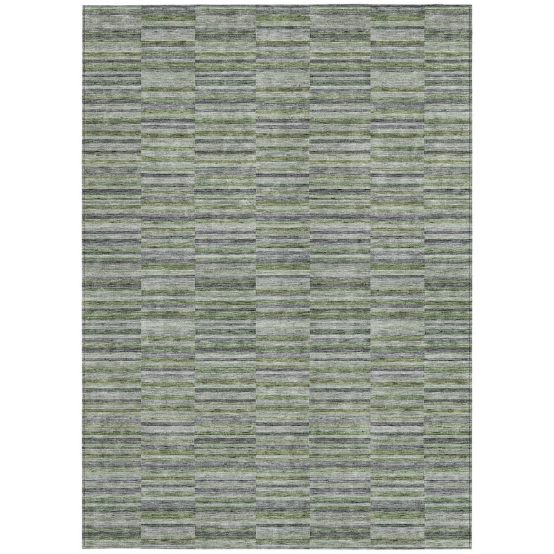 HomeRoots Striped Transitional Rectangle Outdoor Rug