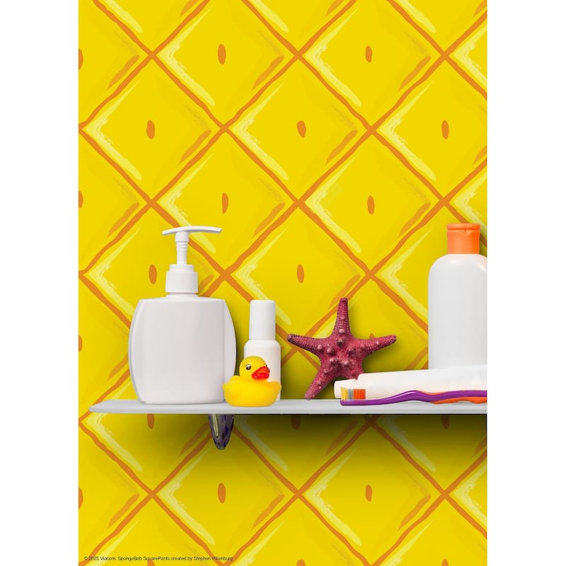 RoomMates SpongeBob SquarePants Pineapple Yellow Peel and Stick Wallpaper - N/A