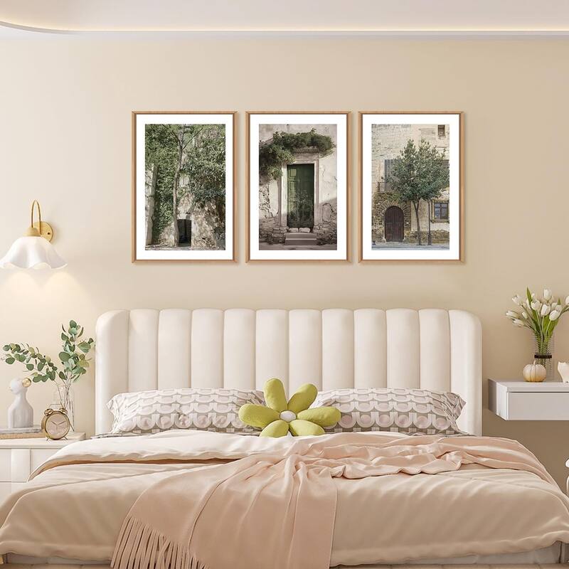 Vintage Italy City Landscape Framed Canvas Wall Art Set