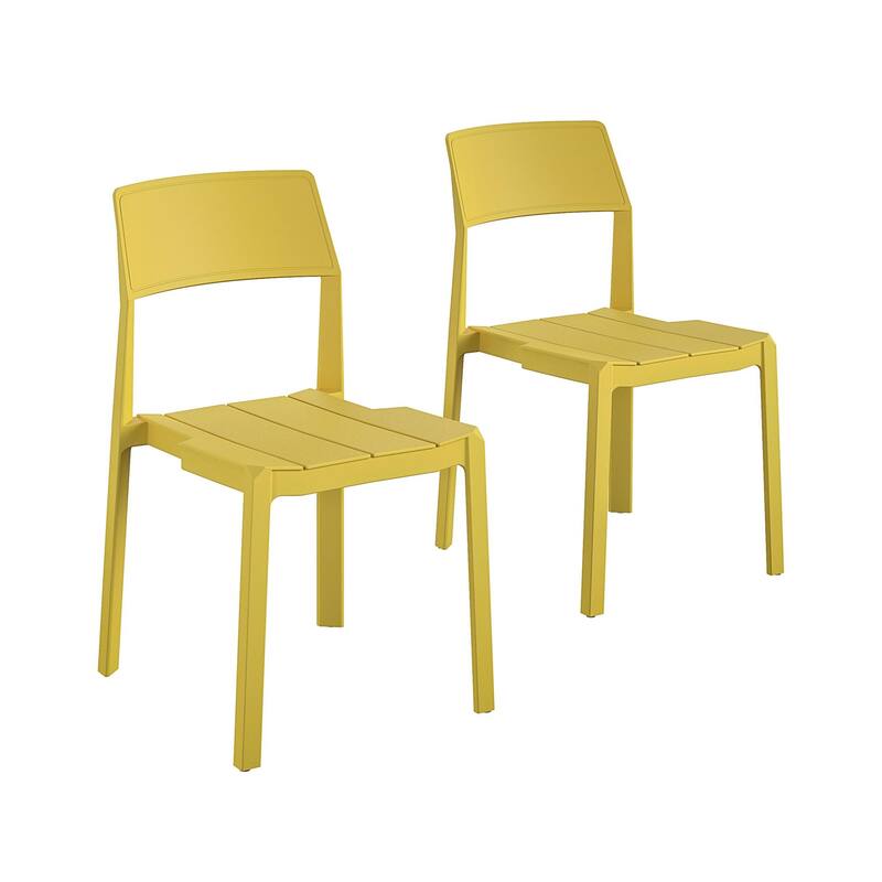 The Novogratz Poolside Collection Chandler Indoor/Outdoor Chairs Set - Set of 2 - Yellow