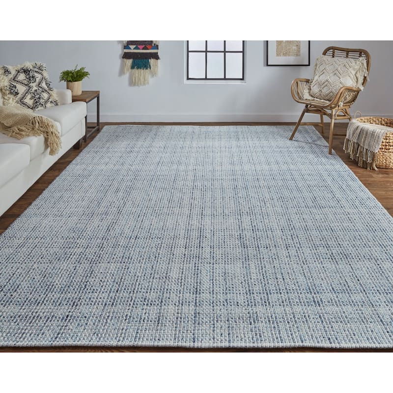 Siona Space Dyed In/Outdoor Flatweave, Dusty Blue, Area Rug
