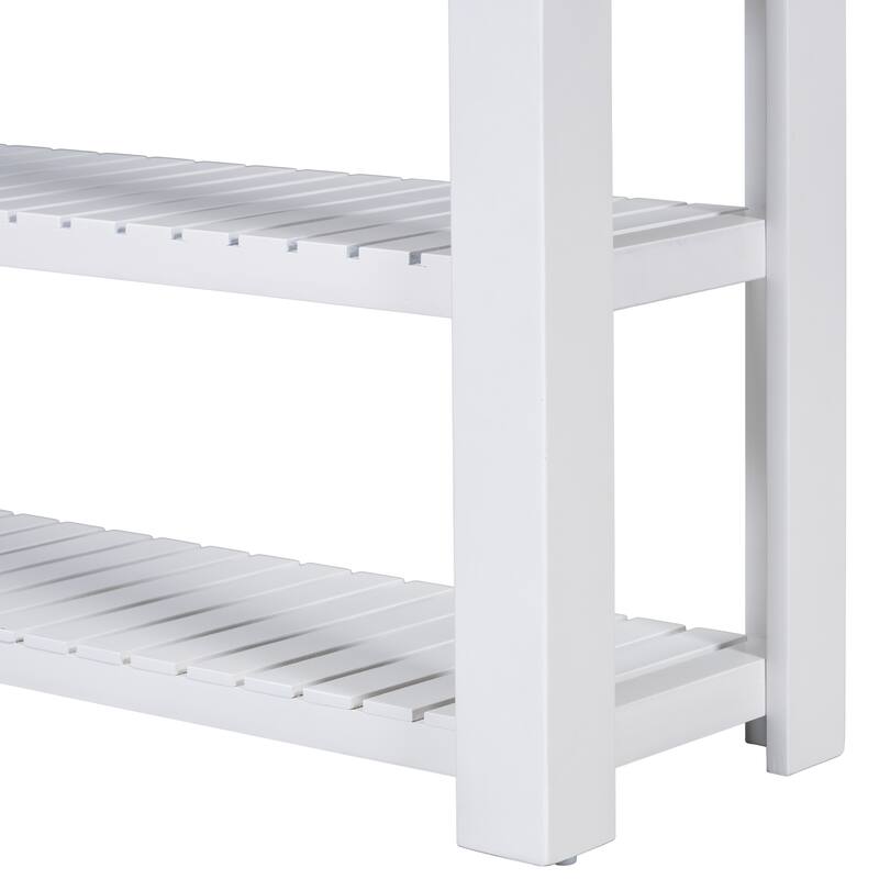 Stylish Entryway Console Table with 4 Drawers and 2 Shelves, Suitable for Entryways, Living Rooms.