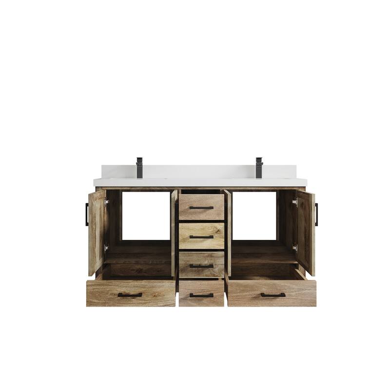 Willow Collections 60 in. W x 22 in. D Malibu Mango Double Sink Bathroom Vanity with Countertop