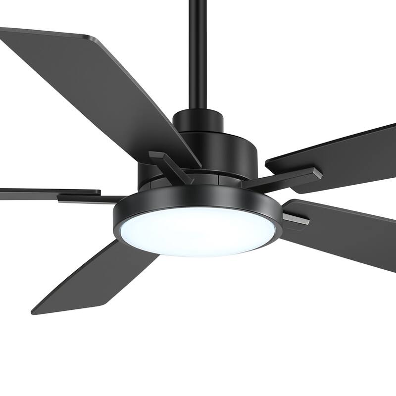 52-Inch Integrated Ceiling Fan with LED Light and Remote(5 Reversible Blades）