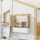 preview thumbnail 7 of 7, Twin over Twin Size House Bunk Bed with Roof,Safety Guardrails and Ladder