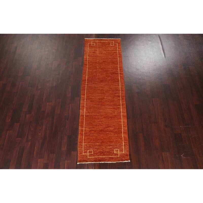 Gabbeh Kashkoli Oriental Runner Rug Wool Hand-knotted Staircase Carpet - 2'8" x 9'0"