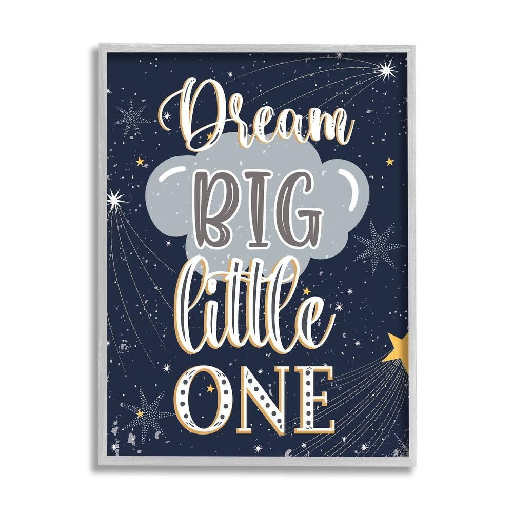 Stupell Dream Big Little One Outer Space Shooting Stars Framed Wall Art - Blue