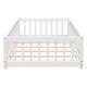 Twin/Full/Queen size Floor Platform Bed with Fence and Door for Kids, Toddlers