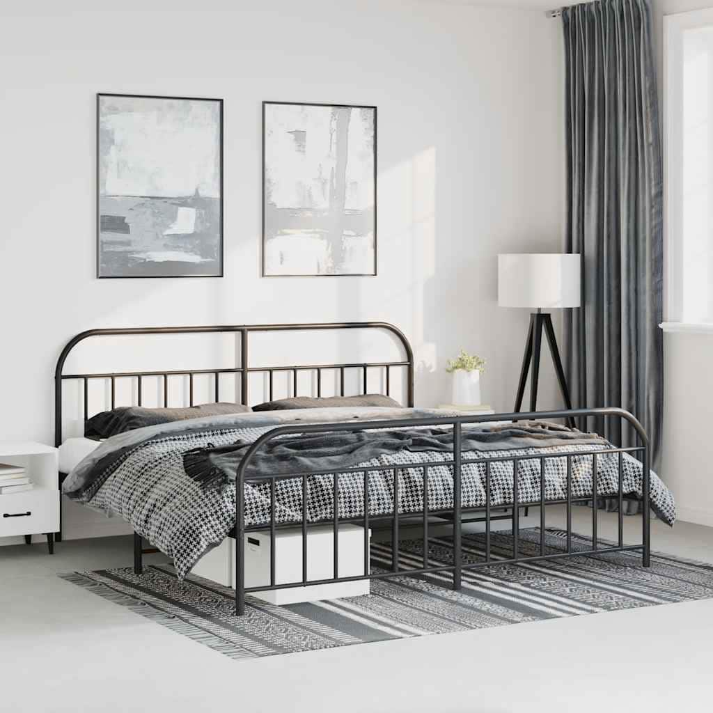 vidaXL 12 Inches Metal Bed Frame No Mattress