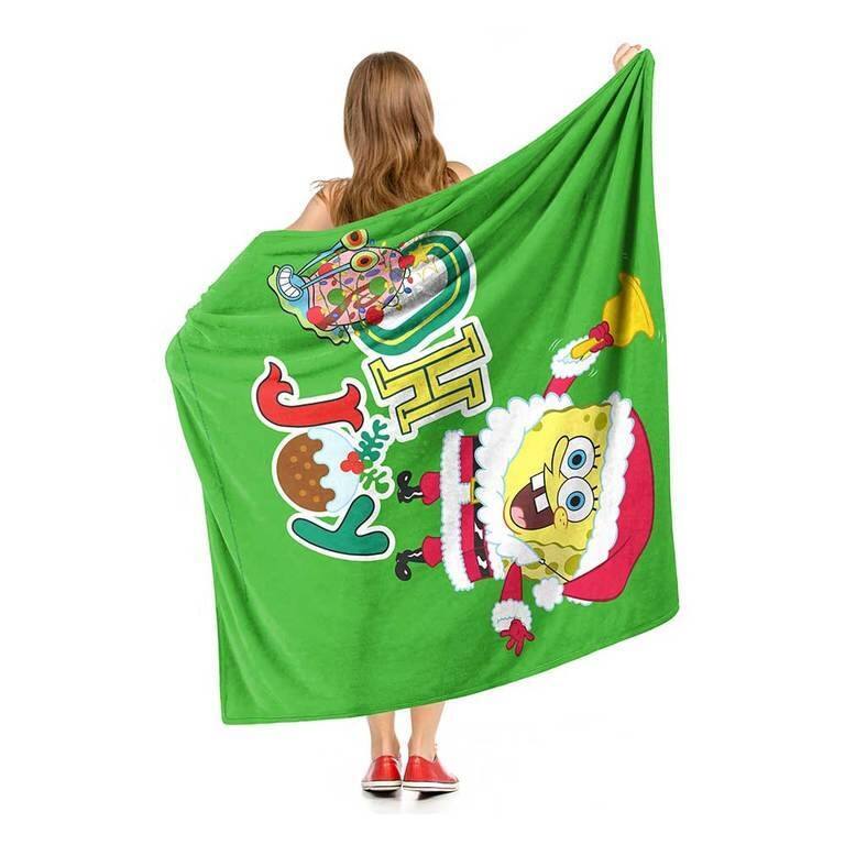 Nickelodeon Spongebob Squarepants Christmas Silk Touch Throw Blanket