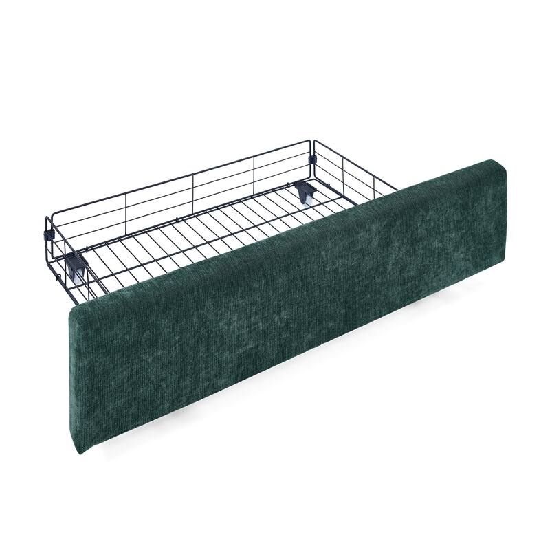 cushioned bed, comfortable cushioned bed frame, headboard and solid bed frame