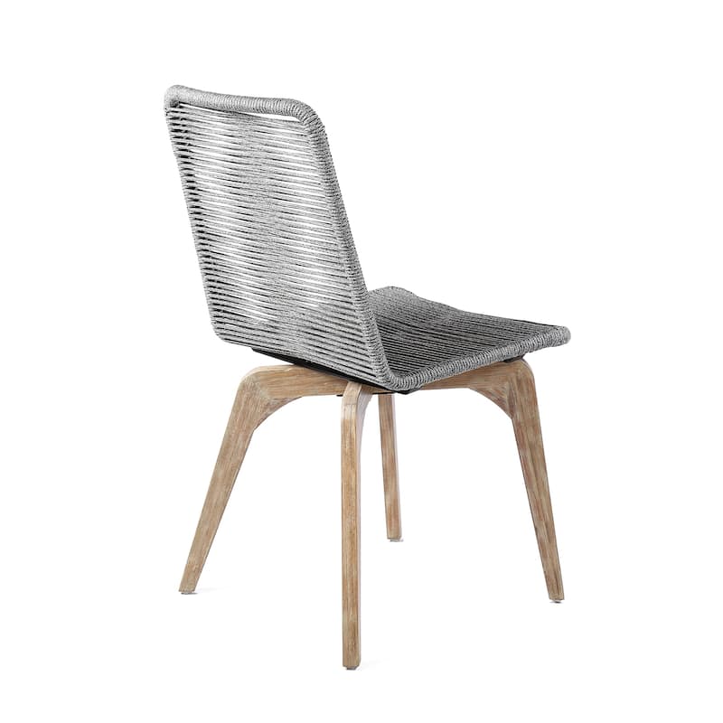 Oasis and Island 5 Piece Eucalyptus and Concrete Outdoor Patio Dining Set