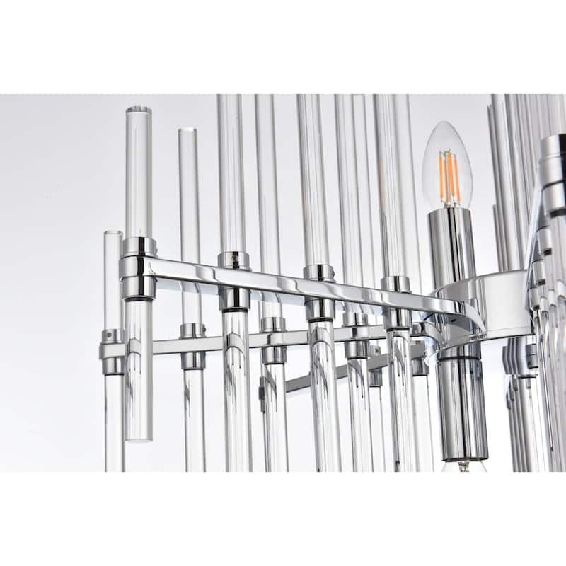 Samuel 23 inch crystal rod pendant in black