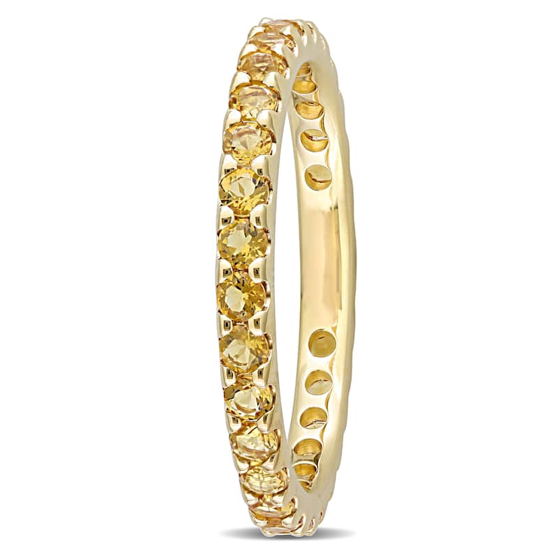 Miadora 10k Yellow Gold Citrine Stackable Eternity Band Ring