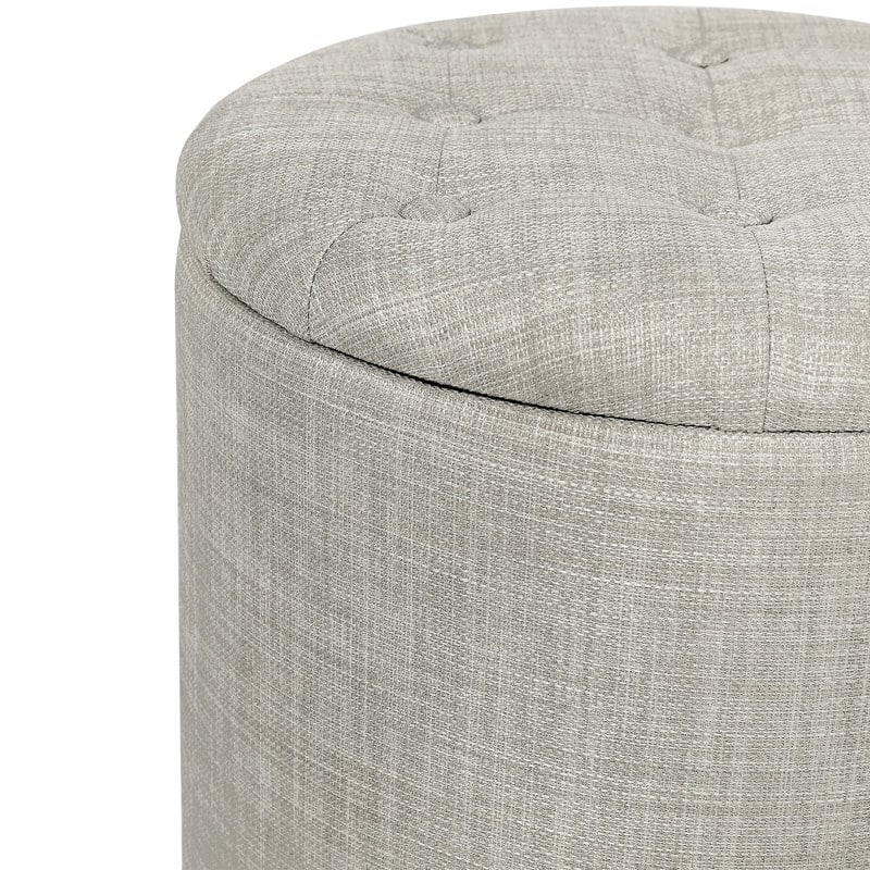 Adeco Round Footstool with Removable Lid Footrest Storage Ottomans