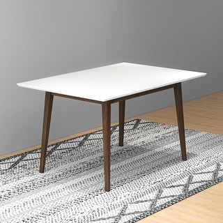 Alessandra Mid-Century Modern Rectangular Solid Wood Dining Table - Bed ...