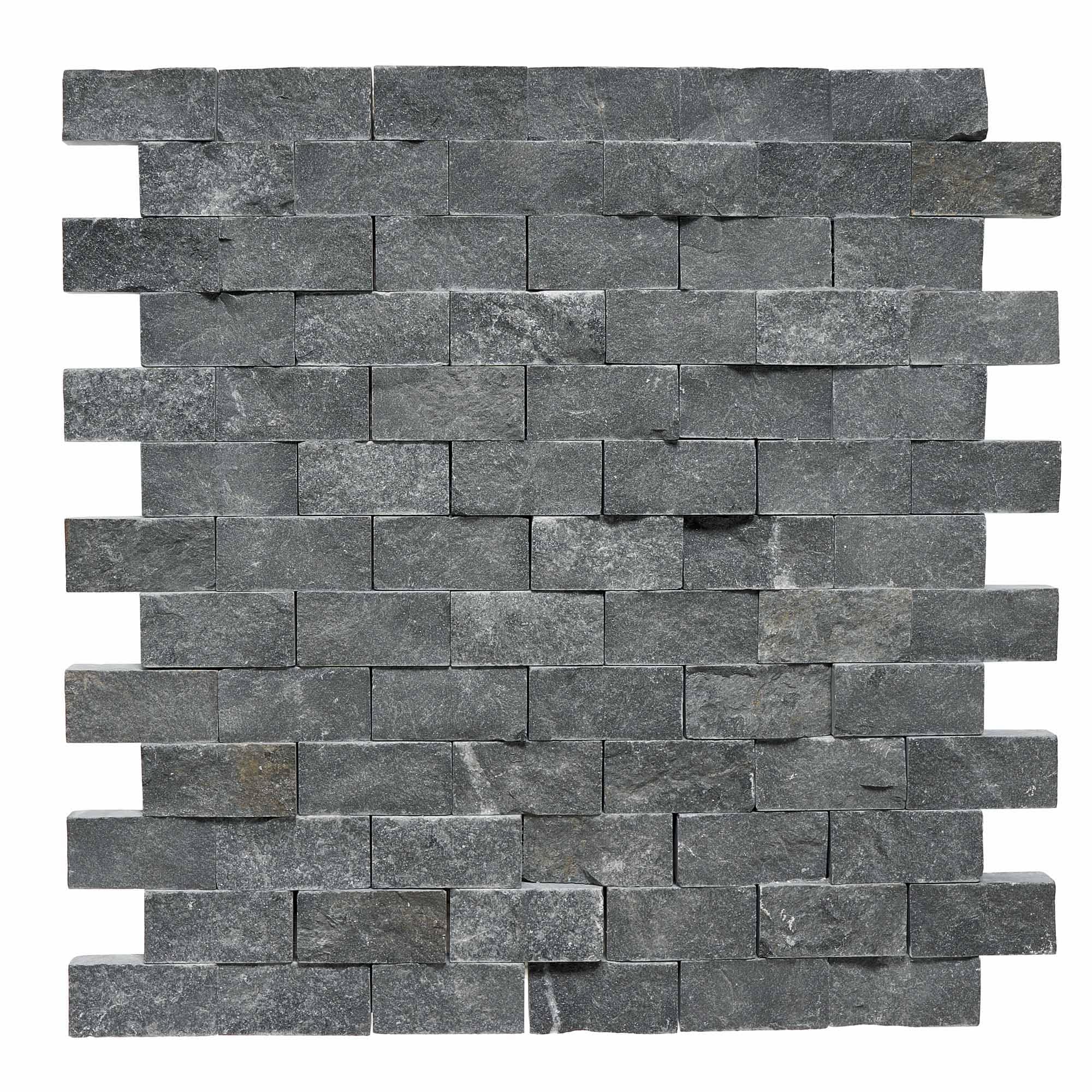 Midnight Marble 1" x 2" Split Face Mosaic