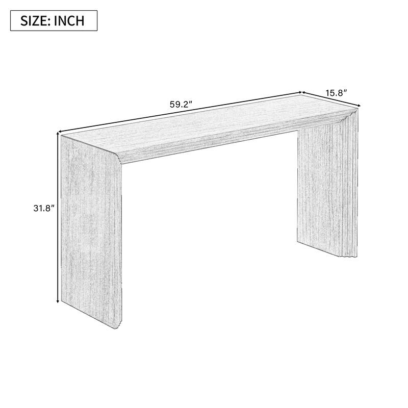 59.2 Inch Living Room Rectangular Entryway Console Table