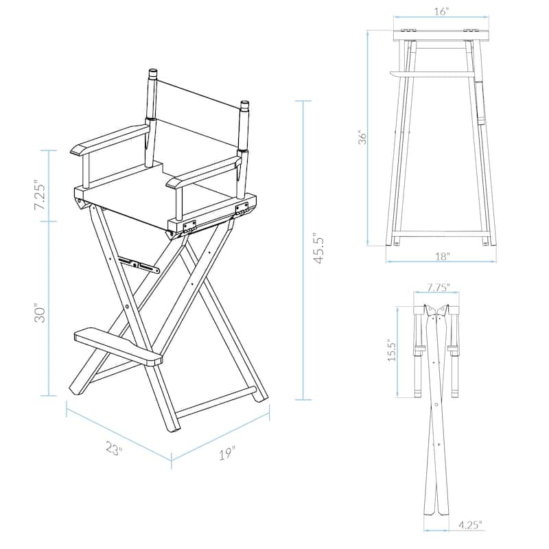30" Director's Chair Natural Frame-Watermelon Slices - 23"W x 19"D x 45.5"H