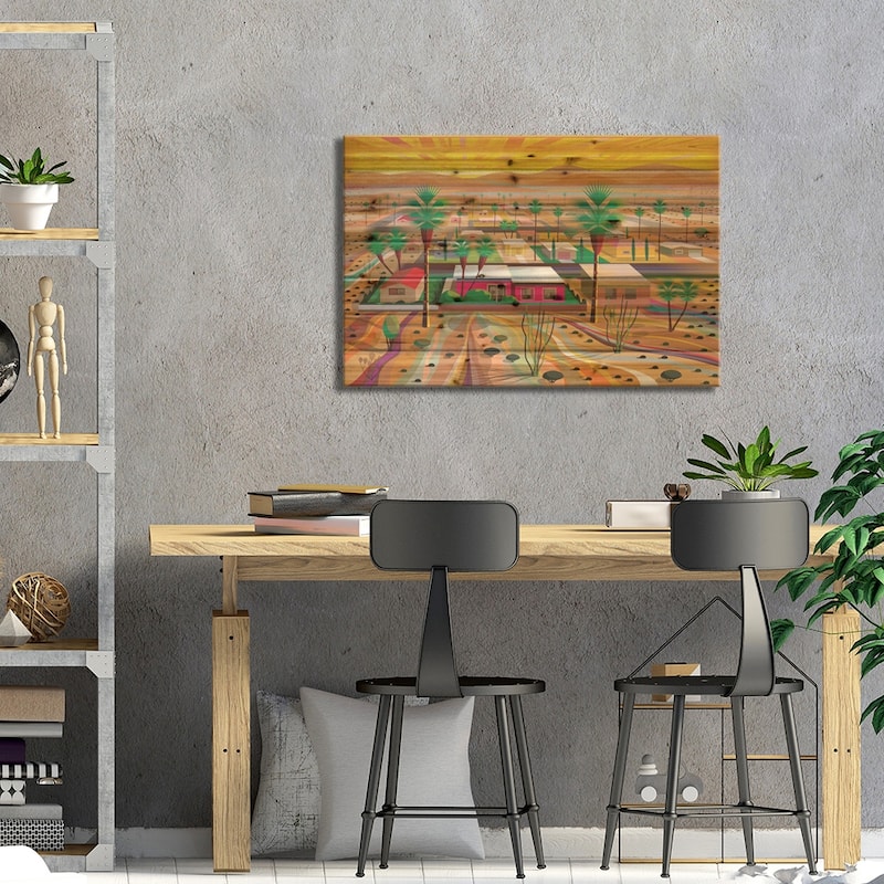Twentynine Palms Print On Wood by Charles Harker - Multi-Color