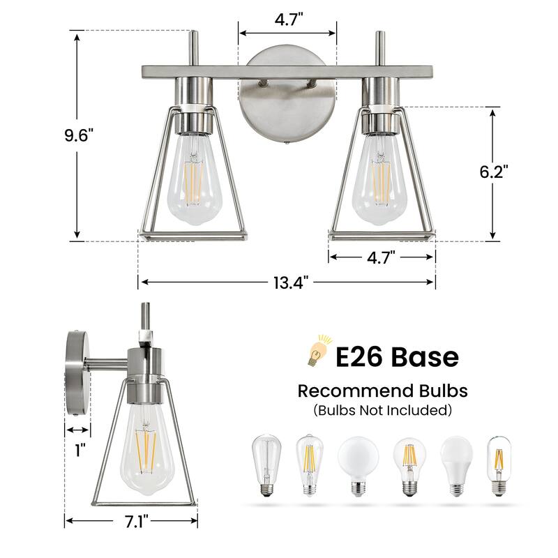 2&3 - Light Dimmable Modern Bathroom Vanity Light with Metal Frame