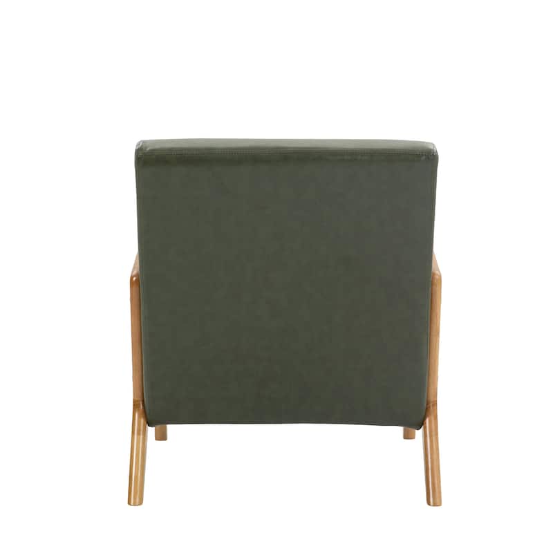 Mid Century Solid Wood Upholstered Accent Chair