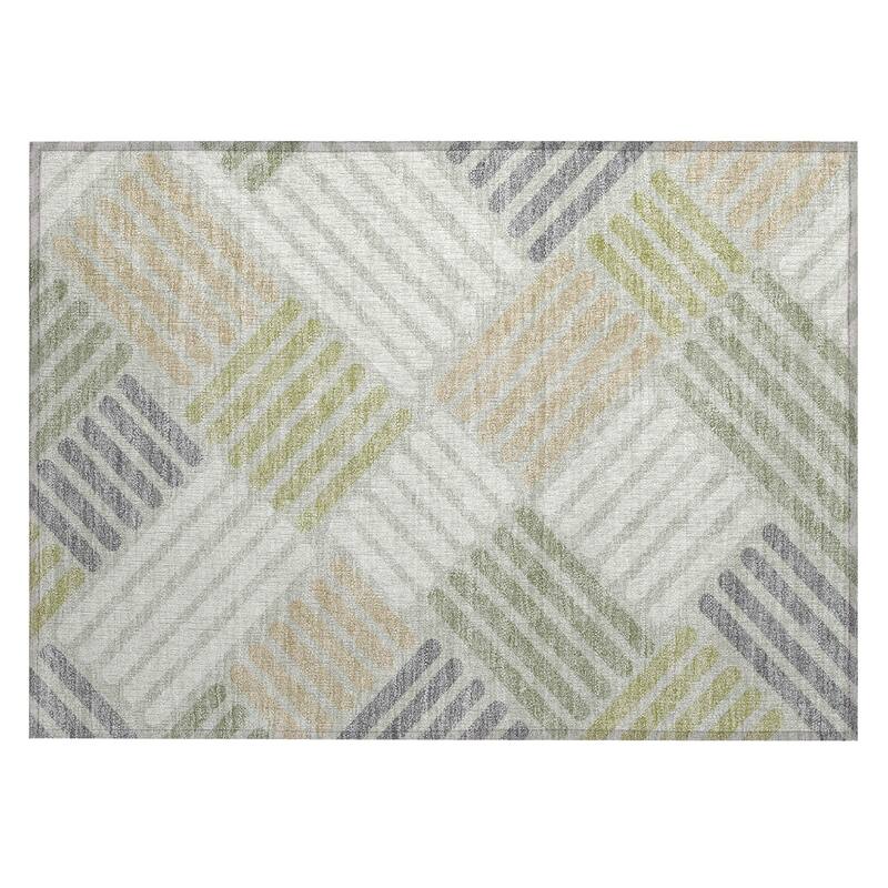 Machine Washable Indoor/ Outdoor Modern Weave Chantille Rug