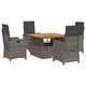 preview thumbnail 59 of 75, vidaXL Patio Dining Set with Cushions Outdoor Seating Gray Poly Rattan