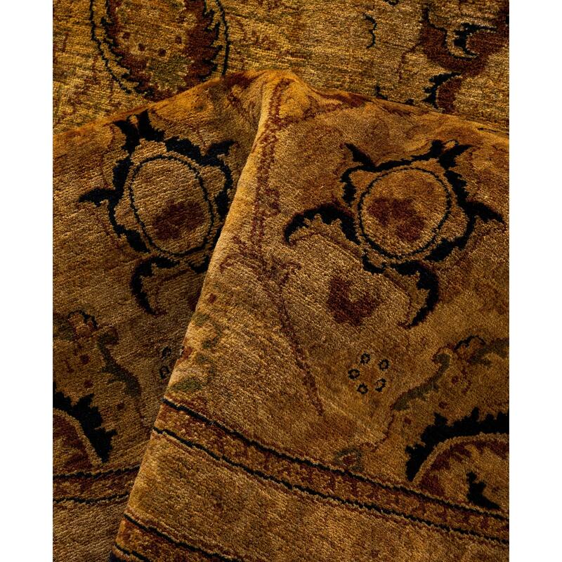 Overdyed One-of-a-Kind Hand-Knotted Area Rug - Gold - 9' 1" x 9' 1"