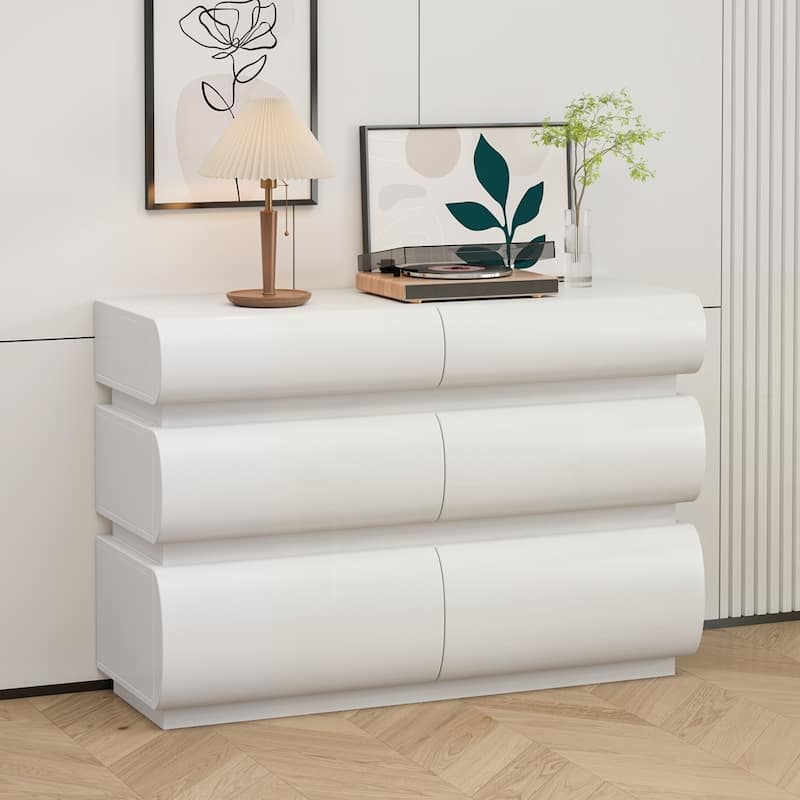 Wide Storage Dresser - White - 6-drawer